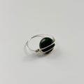 Bague pierre facettée double fil en argent — Amor