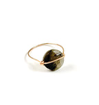 Bague Poton, aventurine ou labradorite facettée et fil gold filled – ËZÜ Bijoux