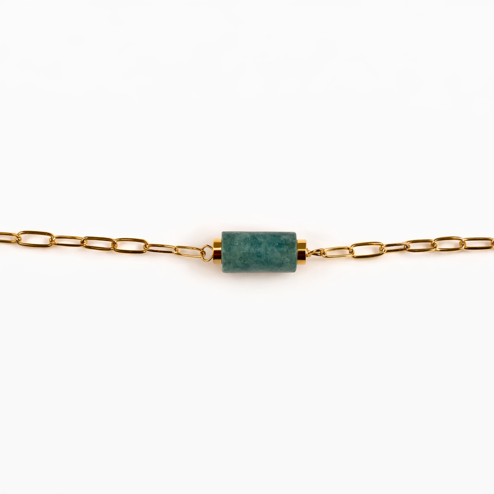 Bracelet Pistou, chaîne fine gold filled et perle d'agate – ËZÜ Bijoux