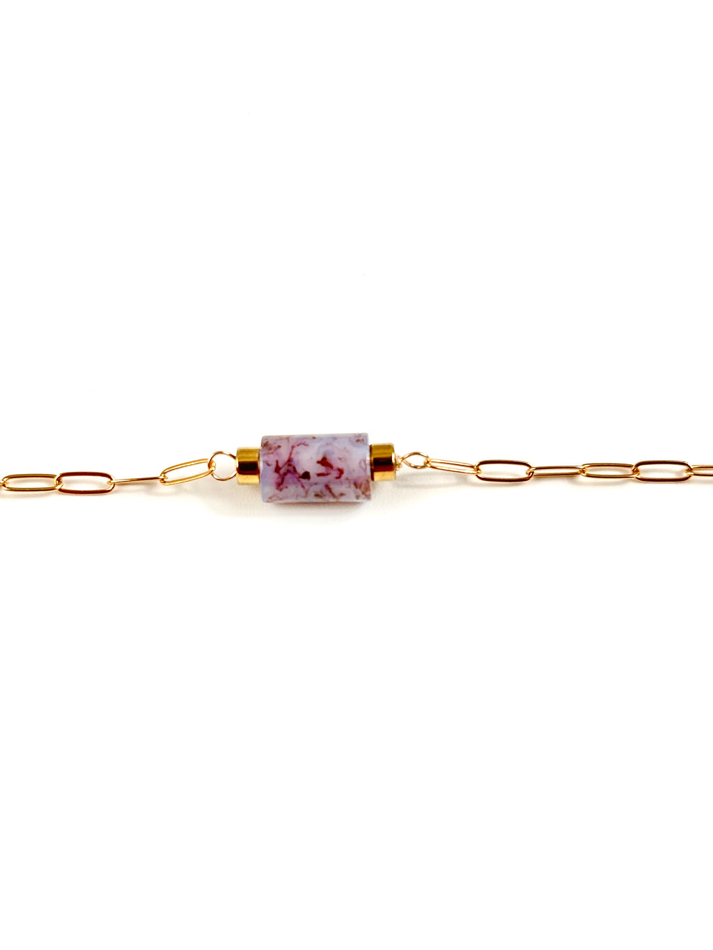 Bracelet Pistou, chaîne fine gold filled et perle d'agate – ËZÜ Bijoux