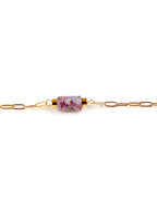 Bracelet Pistou, chaîne fine gold filled et perle d'agate – ËZÜ Bijoux
