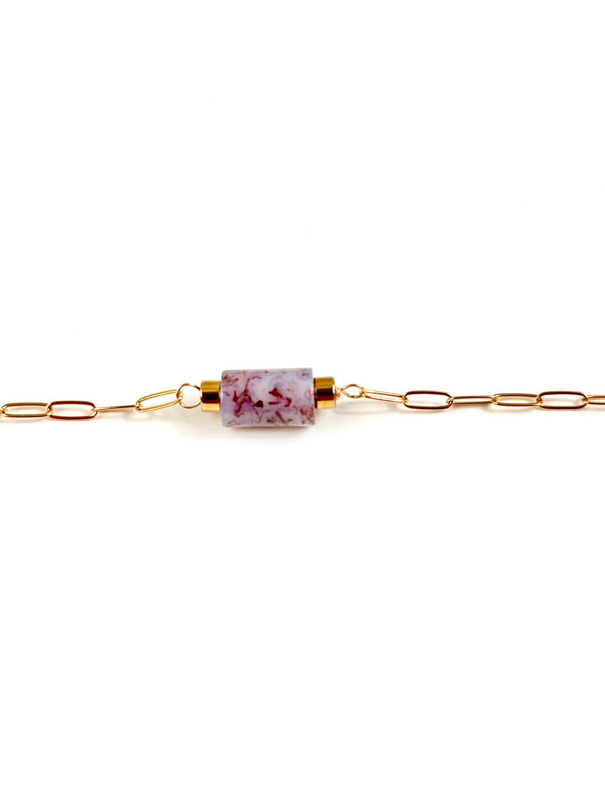 Bracelet Pistou, chaîne fine gold filled et perle d'agate – ËZÜ Bijoux