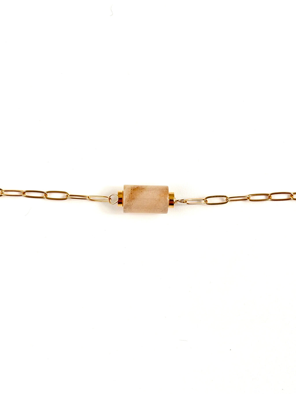 Bracelet Pistou, chaîne fine gold filled et perle d'agate – ËZÜ Bijoux