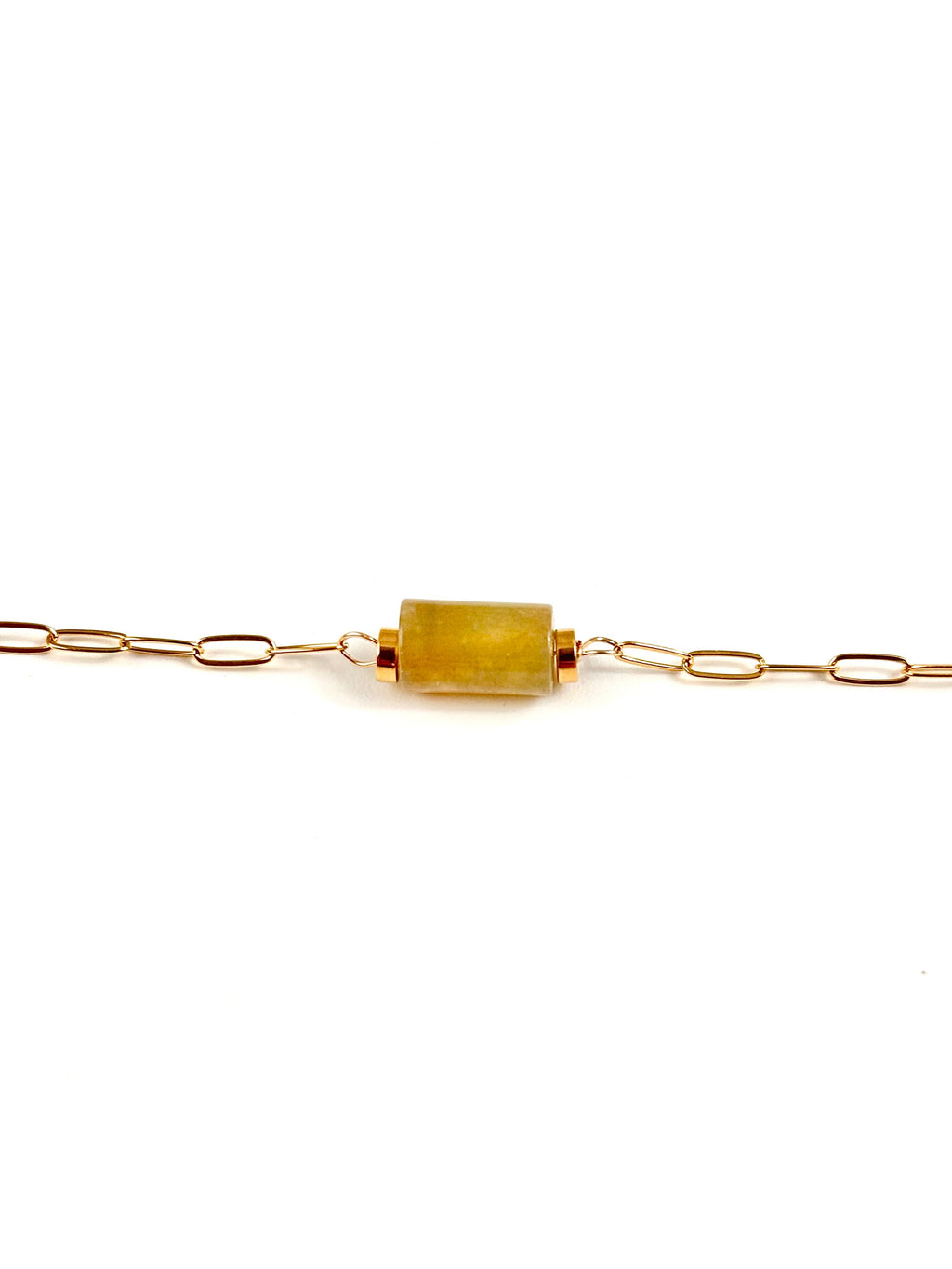 Bracelet Pistou, chaîne fine gold filled et perle d'agate – ËZÜ Bijoux