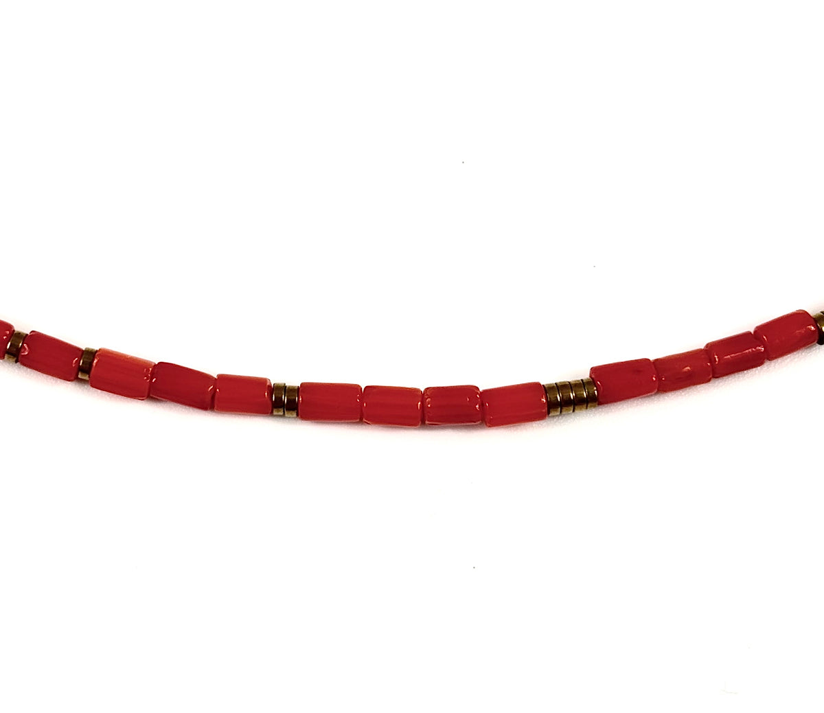 Collier Suau, perles tubes en pierres fines et hématite – ËZÜ Bijoux